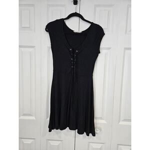 American Eagle Outfitters Soft and Sexy Black Mini Dress Tie Front Medium